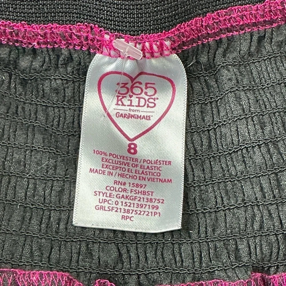 Garanimals Girls Skirt Shiny Metallic Fuchsia Black Crackle Layered Ruffle Sz 8